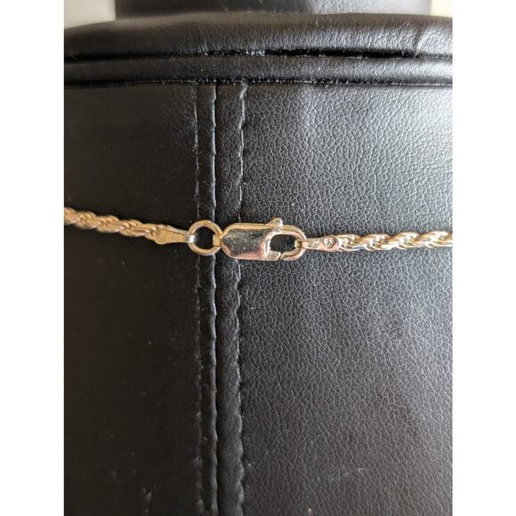 VTG 925 Italy SS Rope Chain Bali Ball Pendant & Hoop Dangle Earring Set 24.39g - Picture 7 of 10